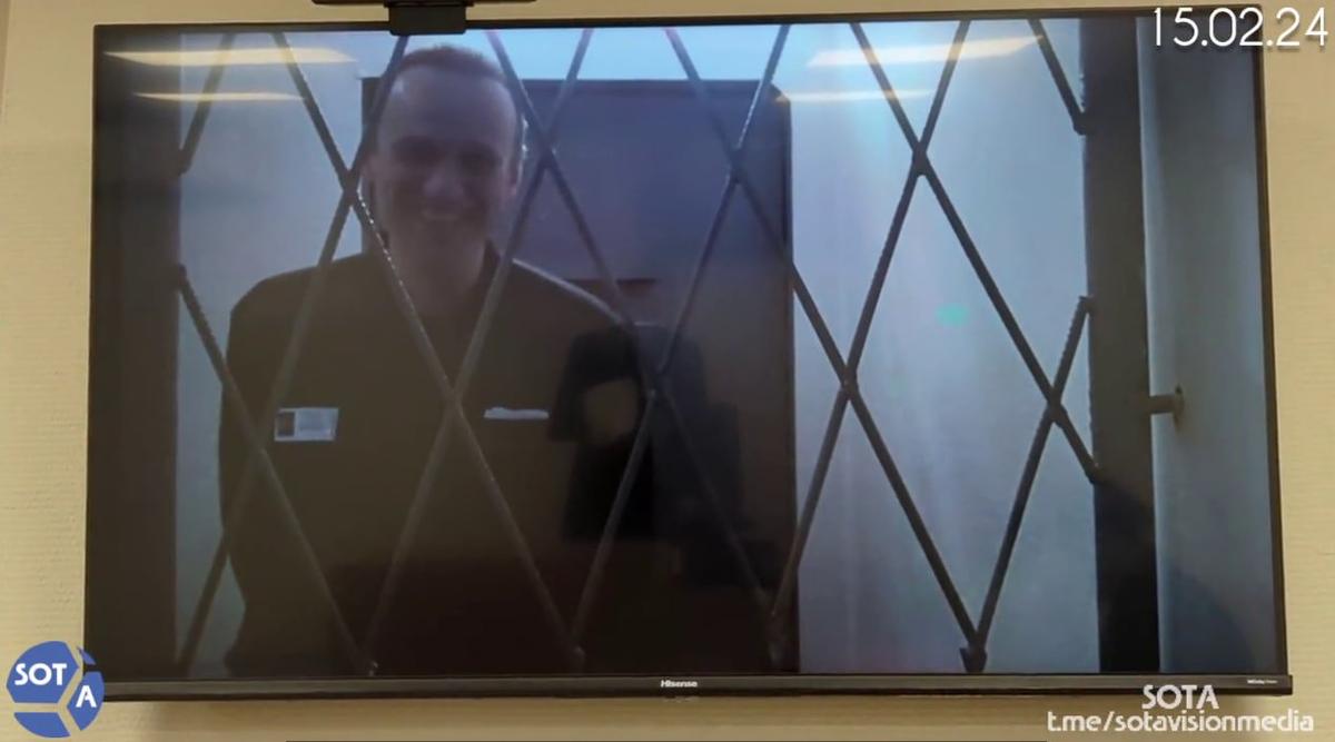 The last video appearance by Navalny on 15 February 2024. Photo: SOTA