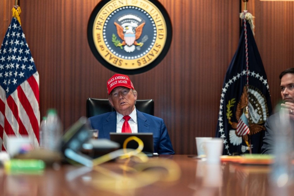 US President Donald Trump in the Situation Room of the White House in Washington, DC, USA, 21 June 2025. Photo: EPA-EFE/WHITE HOUSE
