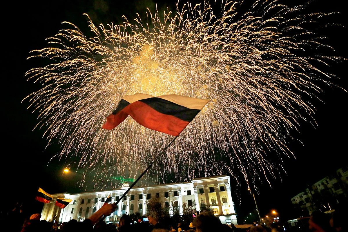 A pro-Russian rally in Simferopol, 21 March 2014. Photo: EPA/YURI KOCHETKOV