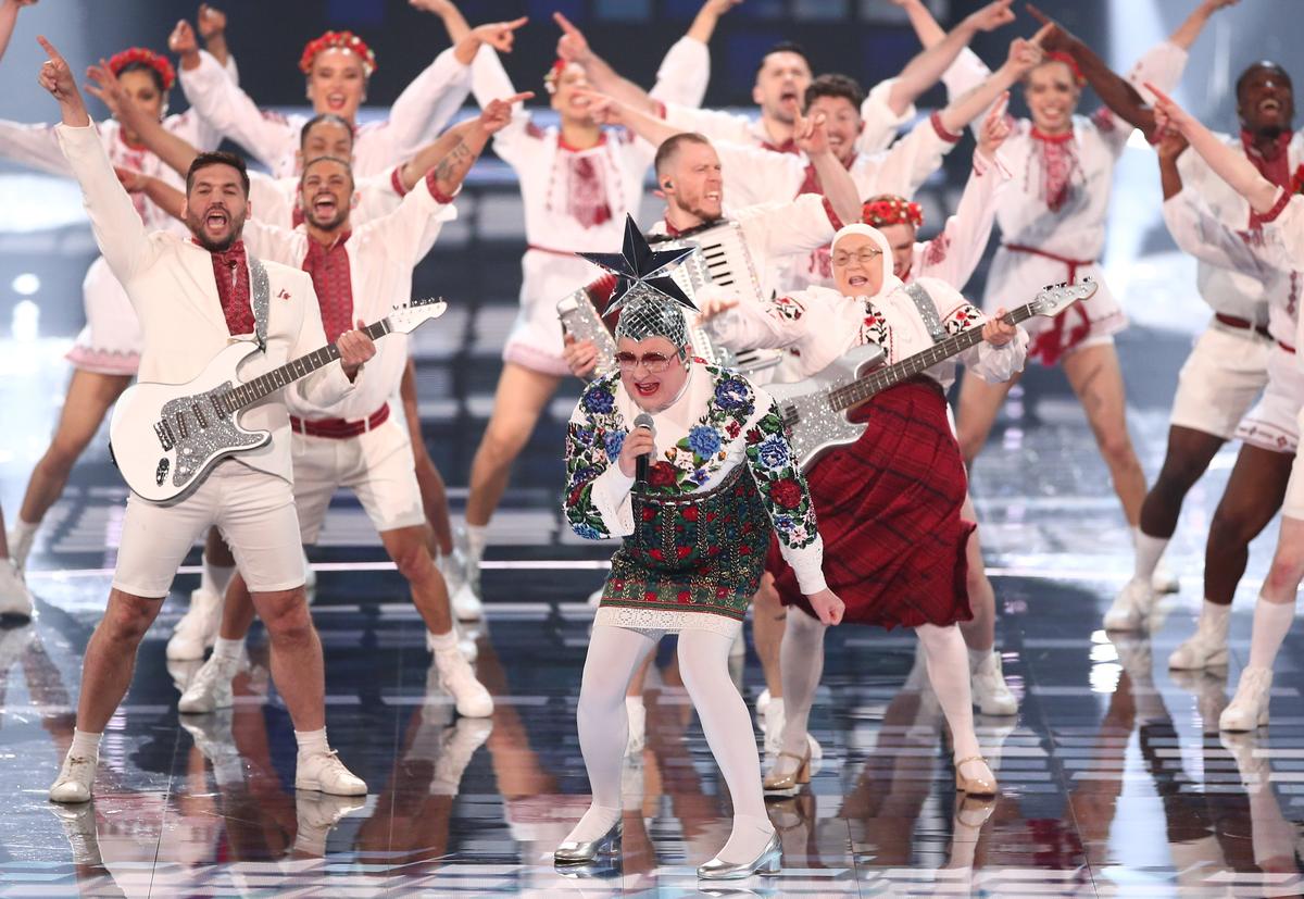 Verka Serduchka performs at the 67th annual Eurovision Song Contest in Liverpool, 12 May 2023. Photo: EPA-EFE / Adam Vaughan