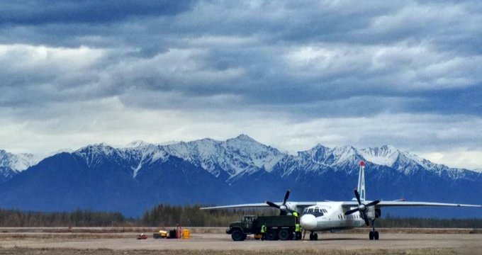 An Angara AN-24 plane preparing for take off in the Far Eastern Zabaykalsky region. Photo:  Twitter