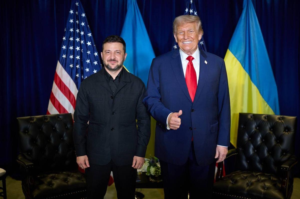 Ukrainian President Volodymyr Zelensky and US President Donald Trump meet on the sidelines of the UN General Assembly in New York, 23 September 2025. Photo: Zelensky, Telegram