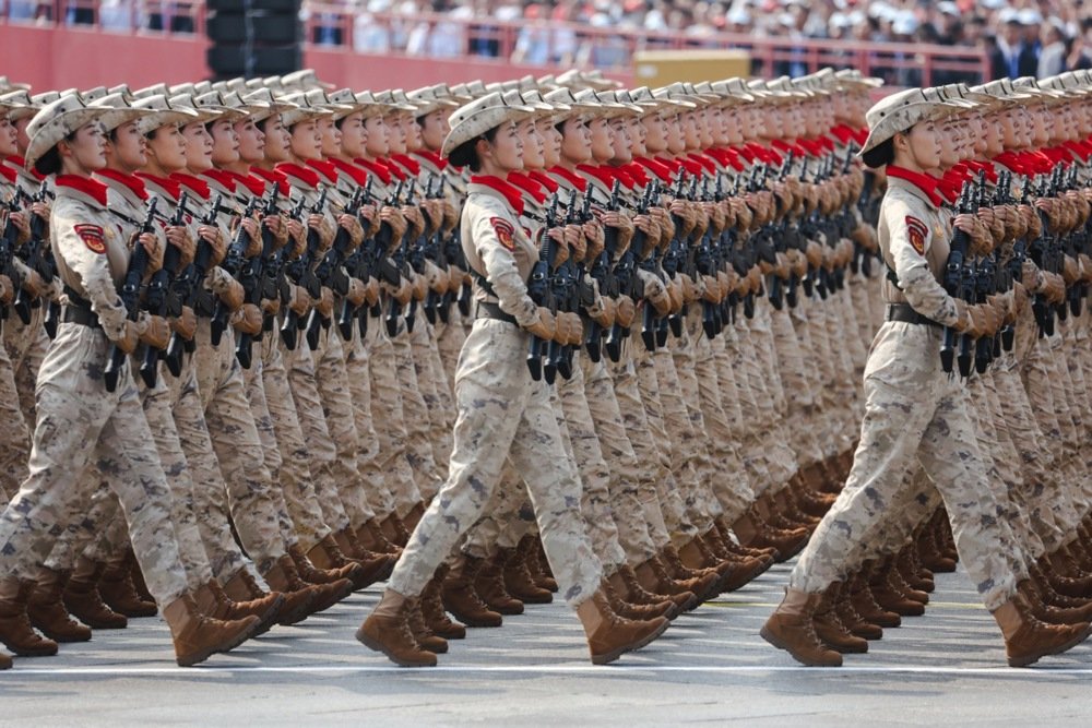Chinese troops march in the parade on Tiananmen Square. Photo: EPA/WU HAO
