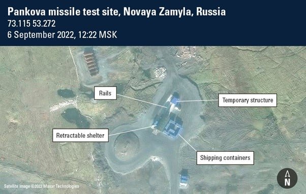 Satellite images captured of the Novaya Zemlya archipelago on 6 September. Photo:  Maxar Technologies