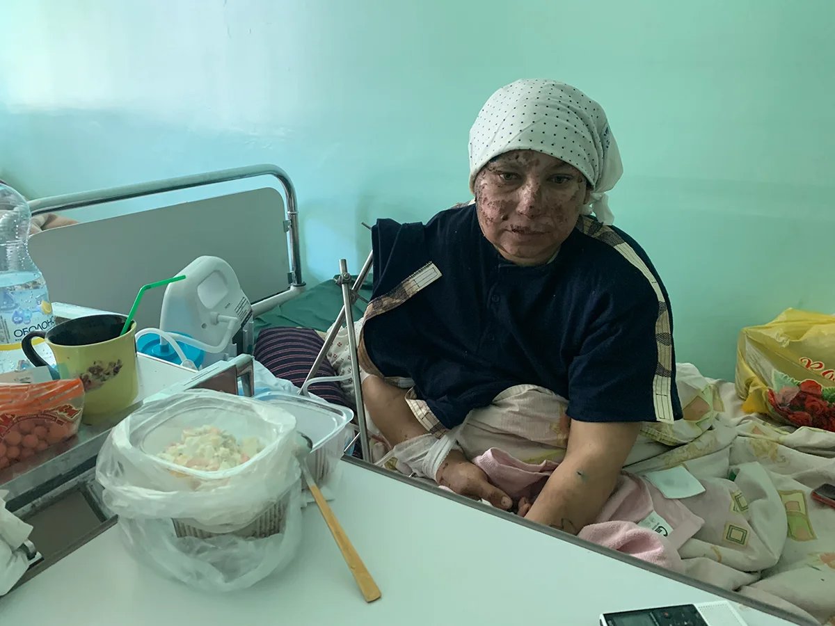 Ryta Husakova survived the impact of the Russian drone. Photo: Olga Musafirova