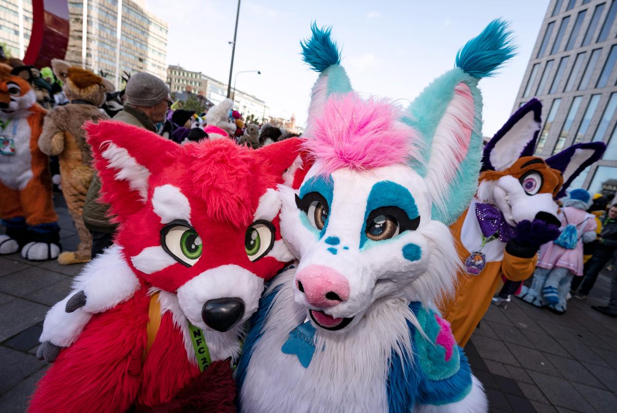 Attendees of NordicFuzzCon 2020, the third largest European convention for furries, in Malmo, Sweden, 21 February 2020. Photo: EPA-EFE / Johan Nilsson