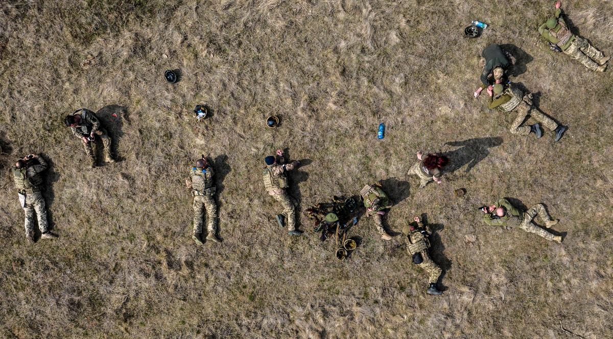 Ukrainian troops take part in military training at an undisclosed location in eastern Ukraine, 27 March 2025. Photo: EPA-EFE / 24th Mechanised Brigade