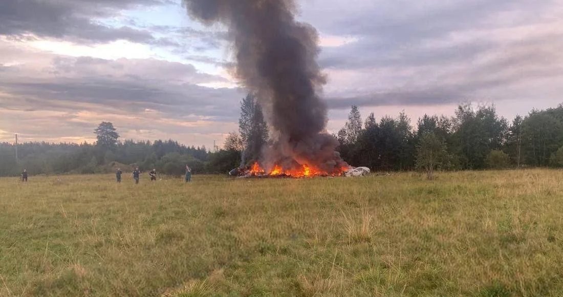 Photo: the crashed Embraer Legacy jet/social media